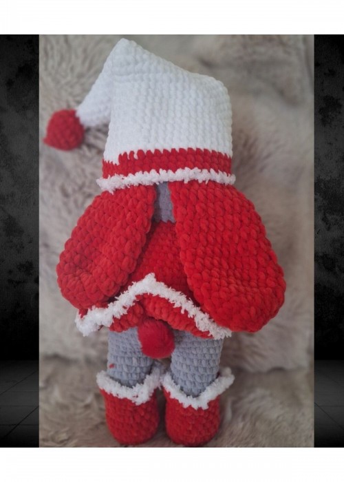 Kadife İp Örgü Amigurumi Kırmızı Tavşan Bebek Oyuncak Kadife İp Örgü Amigurumi Kırmızı Tavşan Bebek Oyuncak