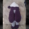 Kadife İp Örgü Amigurumi Mor Tavşan Bebek Oyuncak Kadife İp Örgü Amigurumi Mor Tavşan Bebek Oyuncak