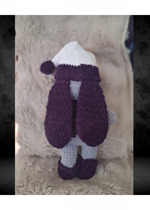 Kadife İp Örgü Amigurumi Mor Tavşan Bebek Oyuncak Kadife İp Örgü Amigurumi Mor Tavşan Bebek Oyuncak