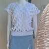 KADIN BEYAZ RENK KAFES MODELİ AJURLU HAND MADE EL ÖRGÜSÜ PAMUKLU COTON İPTEN V YAKA YAZLIK DÜŞÜK KOL BLUZ KADIN BEYAZ RENK KAFES MODELİ AJURLU HAND MADE EL ÖRGÜSÜ PAMUKLU COTON İPTEN V YAKA YAZLIK DÜŞÜK KOL BLUZ