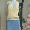 KADIN SARI PAMUKLU COTON İPTEN HAND MADE EL ÖRGÜSÜ YAZLIK SIRTI ÇAPRAZ ASKILI BLUZ KADIN SARI PAMUKLU COTON İPTEN HAND MADE EL ÖRGÜSÜ YAZLIK SIRTI ÇAPRAZ ASKILI BLUZ