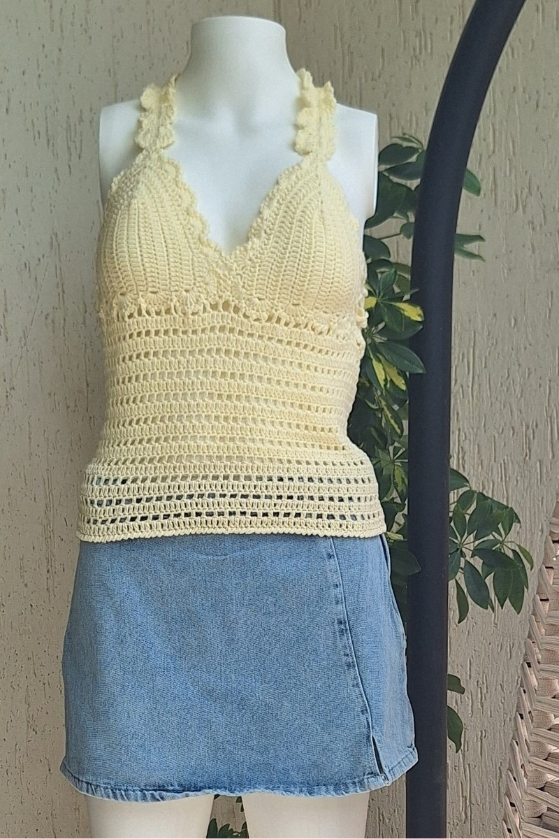 KADIN SARI PAMUKLU COTON İPTEN HAND MADE EL ÖRGÜSÜ YAZLIK SIRTI ÇAPRAZ ASKILI BLUZ KADIN SARI PAMUKLU COTON İPTEN HAND MADE EL ÖRGÜSÜ YAZLIK SIRTI ÇAPRAZ ASKILI BLUZ