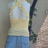 KADIN SARI PAMUKLU COTON İPTEN HAND MADE EL ÖRGÜSÜ YAZLIK SIRTI ÇAPRAZ ASKILI BLUZ KADIN SARI PAMUKLU COTON İPTEN HAND MADE EL ÖRGÜSÜ YAZLIK SIRTI ÇAPRAZ ASKILI BLUZ