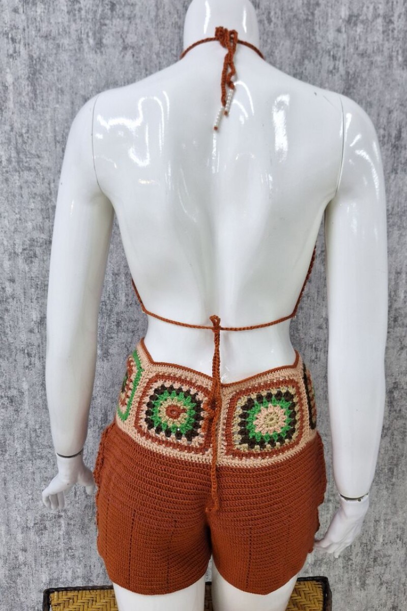 Kiremit Kırmızısı Boncuklu Üst Kiremit Kırmızısı Boncuklu Üst