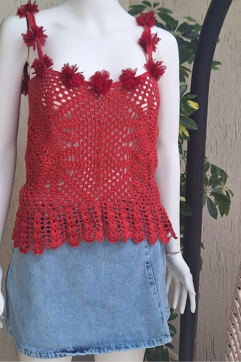 KADIN PEMBE RENK EL ÖRGÜSÜ HAND MADE ASKILI YAZLIK BLUZ KADIN PEMBE RENK EL ÖRGÜSÜ HAND MADE ASKILI YAZLIK BLUZ