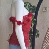 KADIN PEMBE RENK EL ÖRGÜSÜ HAND MADE ASKILI YAZLIK BLUZ KADIN PEMBE RENK EL ÖRGÜSÜ HAND MADE ASKILI YAZLIK BLUZ