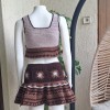 KADIN KAHVERENGİ VE TONLARI RENK PAMUKLU COTON İPTEN HAND MADE EL ÖRGÜSÜ KALIN ASKILI CROP BLUZ KISA ETEKLİ TAKIM KADIN KAHVERENGİ VE TONLARI RENK PAMUKLU COTON İPTEN HAND MADE EL ÖRGÜSÜ KALIN ASKILI CROP BLUZ KISA ETEKLİ TAKIM