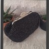 KADIN SİYAH METAL ÇANTA KULPLU METALİK RAFYA İPTEN YAZLIK EL ÇANTASI,CLUTCH ,PORTFÖY KADIN SİYAH METAL ÇANTA KULPLU METALİK RAFYA İPTEN YAZLIK EL ÇANTASI,CLUTCH ,PORTFÖY