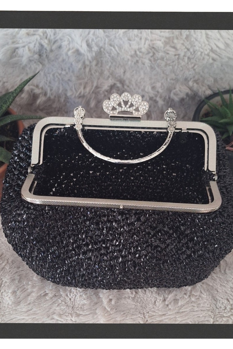 KADIN SİYAH METAL ÇANTA KULPLU METALİK RAFYA İPTEN YAZLIK EL ÇANTASI,CLUTCH ,PORTFÖY KADIN SİYAH METAL ÇANTA KULPLU METALİK RAFYA İPTEN YAZLIK EL ÇANTASI,CLUTCH ,PORTFÖY