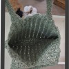 KADIN HAKİ RENK BUĞDAY MODELLİ HAND MADE EL ÖRGÜSÜ YAZLIK PLAJ OMUZ ÇANTASI