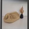 KADIN BEj ÇİÇEK DETAYLI GİZLİ BURSLU HAND MADE, EL ÖRGÜSÜ,  KAĞIT İPTEN YAZLIK  EL ÇANTASI, CLUTCH , PORTFÖY
