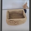 KADIN BEj ÇİÇEK DETAYLI GİZLİ BURSLU HAND MADE, EL ÖRGÜSÜ,  KAĞIT İPTEN YAZLIK  EL ÇANTASI, CLUTCH , PORTFÖY