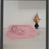 KADIN PEMBE KAĞIT İPTEN ÇİÇEK DETAYLI HAND MADE, EL ÖRGÜSÜ GİZLİ BURSLU YAZLIK CLUTCH ÇANTA,EL ÇANTASI, PORTFÖY