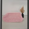 KADIN PEMBE KAĞIT İPTEN ÇİÇEK DETAYLI HAND MADE, EL ÖRGÜSÜ GİZLİ BURSLU YAZLIK CLUTCH ÇANTA,EL ÇANTASI, PORTFÖY
