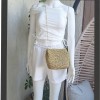 KADIN ALTIN RENGİ METALİK İP ZİNCİR SAPLI ÇANTA HAND MADE EL ÖRGÜSÜ