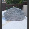 KADIN GÜMÜŞ RENGİ METALİK İP BURSLU ÇANTA HAND MADE EL ÖRGÜSÜ