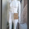KADIN ALTIN RENGİ METALİK İP TELEFON ÇANTASI HAND MADE EL ÖRGÜSÜ