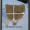 KADIN ALTIN RENGİ METALİK İP ZİNCİR SAPLI ÇANTA HAND MADE EL ÖRGÜSÜ