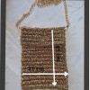 KADIN ALTIN RENGİ METALİK İP TELEFON ÇANTASI HAND MADE EL ÖRGÜSÜ