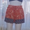 Bağcıklı Paisley, Geometrik Baskılı Turuncu Yazlık Şort Bağcıklı Paisley, Geometrik Baskılı Turuncu Yazlık Şort